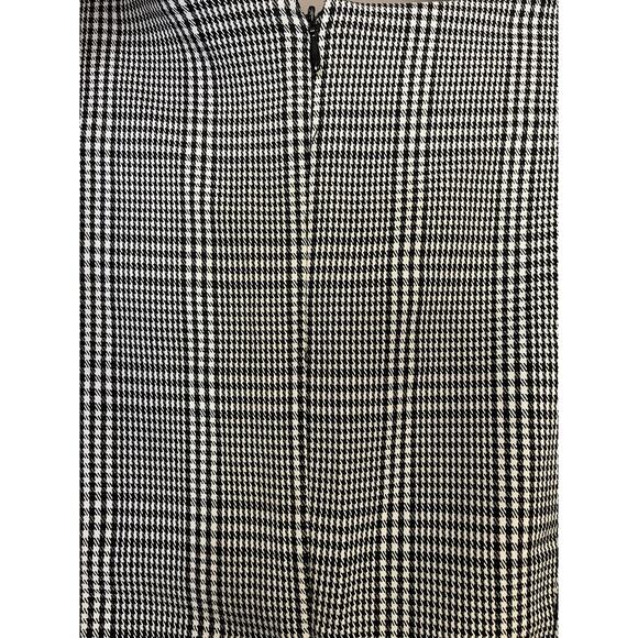 Calvin Klein Sleeveless Houndstooth Black White Ruffle Hem Sheath Dress Size 6 - Picture 6 of 6
